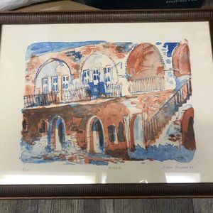 wooden framed painting 35x45 cm .